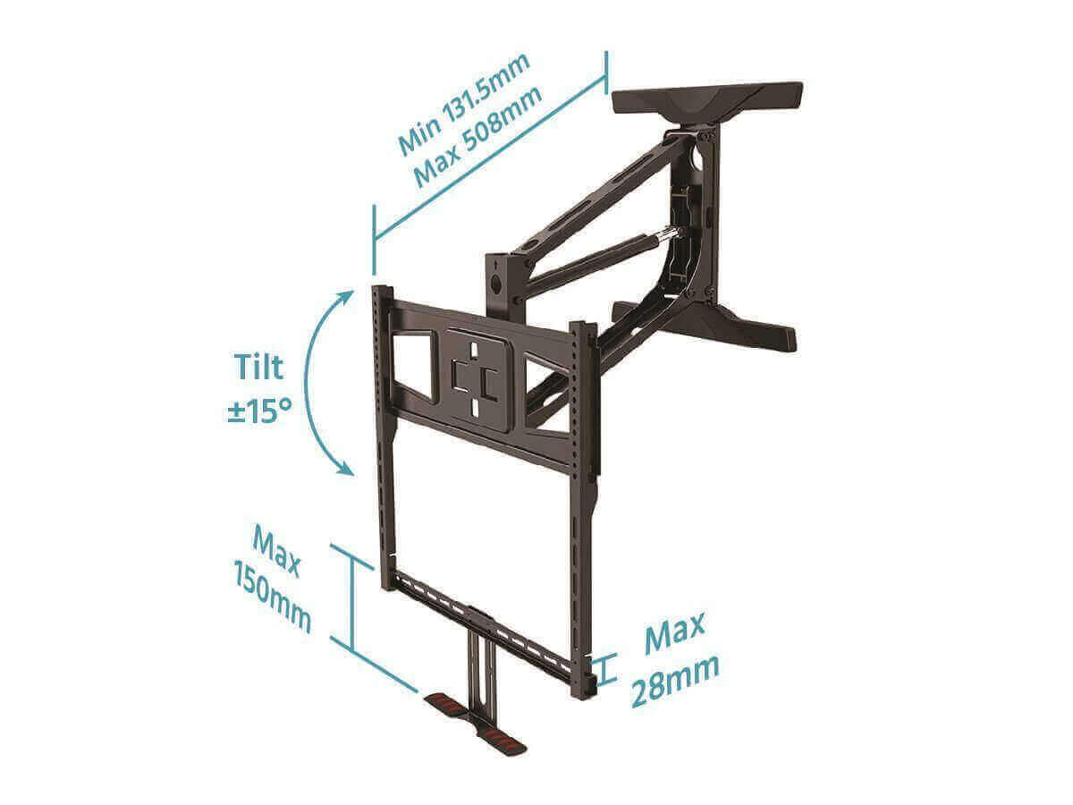 Above Fireplace Pull-Down Full-Motion TV Wall Mount with adjustable tilt and height for 6th of January sale.