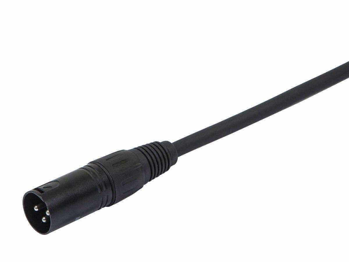 Close-up of a 3-pin male XLR connector from a Monoprice DMX lighting cable. Perfect for the 6th of January sale.