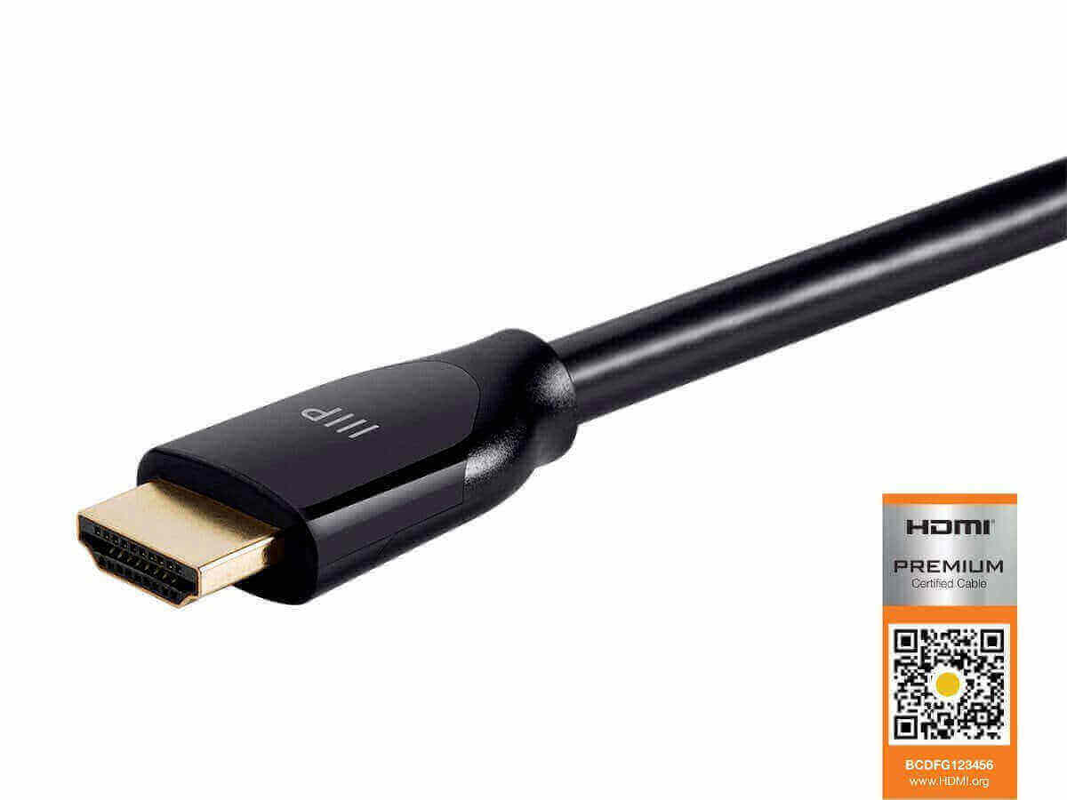 Premium High Speed HDMI cable with certification label, ideal for 4K @ 60Hz, during the 6th of January sale.