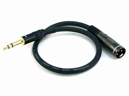 Monoprice 1.5ft XLR Male to 1/4in TRS Male Cable, 16AWG, gold plated, perfect for pro audio needs.