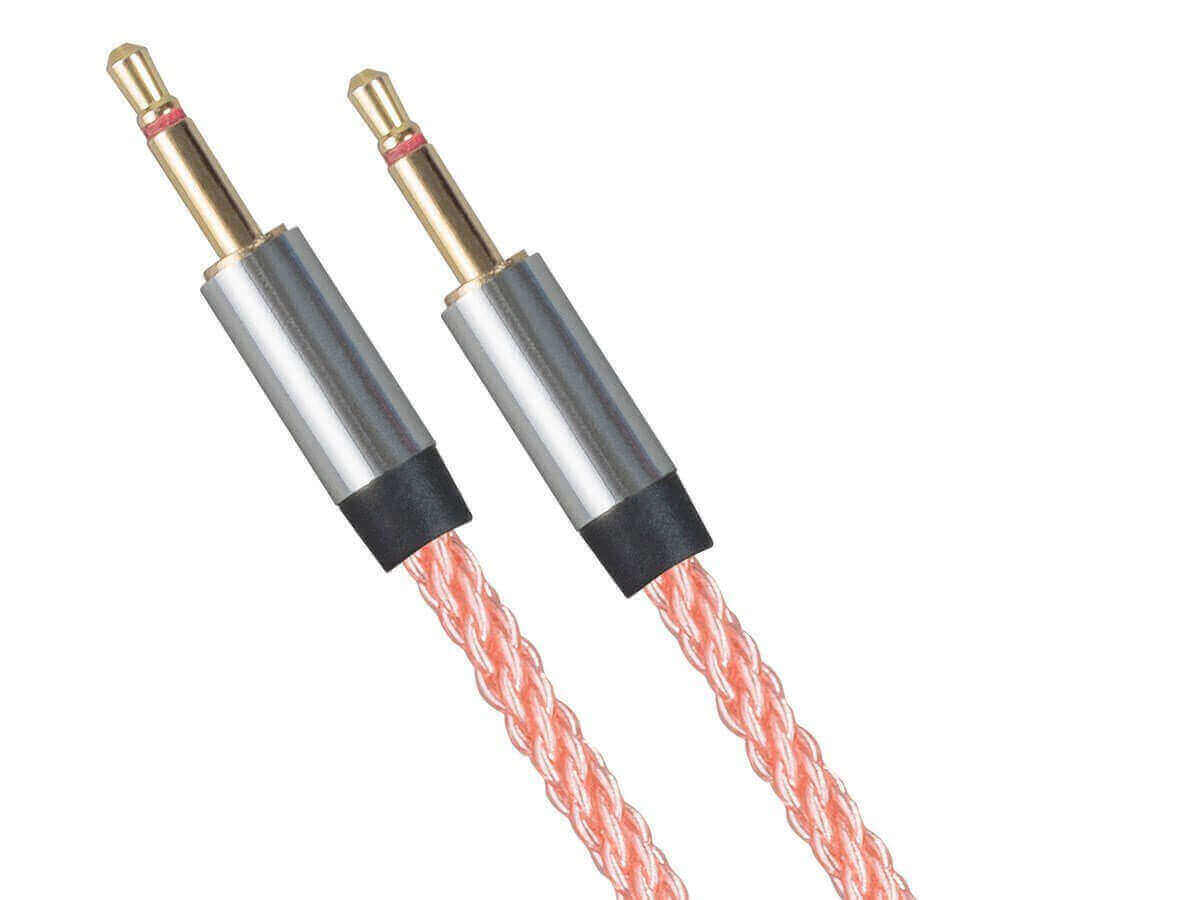 Monolith Oxygen Free Copper Braided Headphone Cable 3.5mm and Dual 2.5mm TRS - 1.5M for audio upgrade, 6th of January sale.