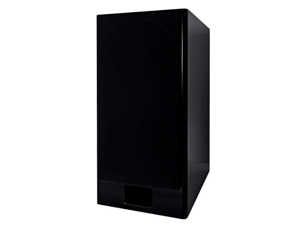 Monolith by Monoprice bookshelf speaker, sleek black design, perfect for the 6th of January sale.