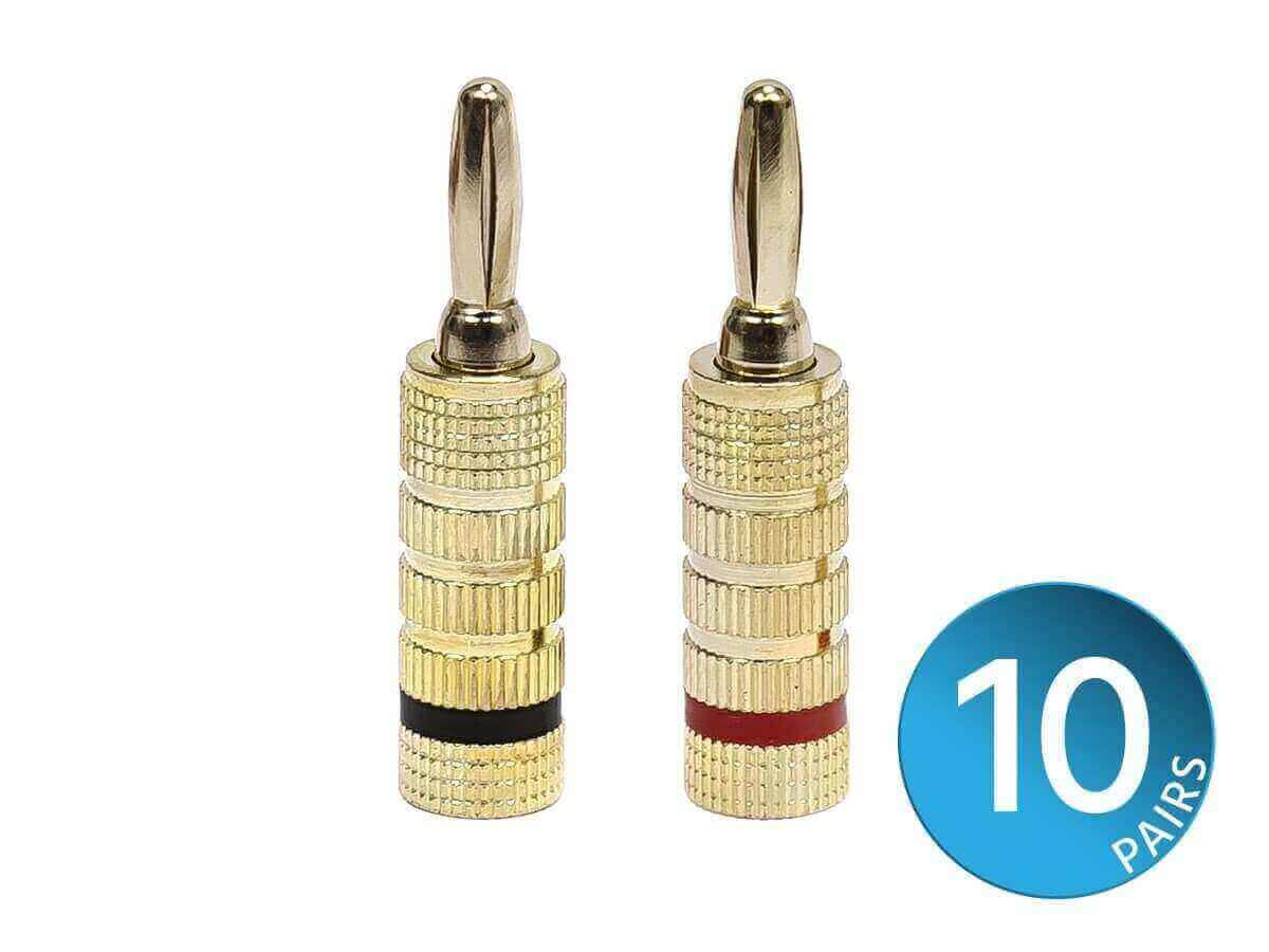 Monoprice gold plated banana plugs, 10 pairs for easy speaker and amplifier connections - 6th of January sale.