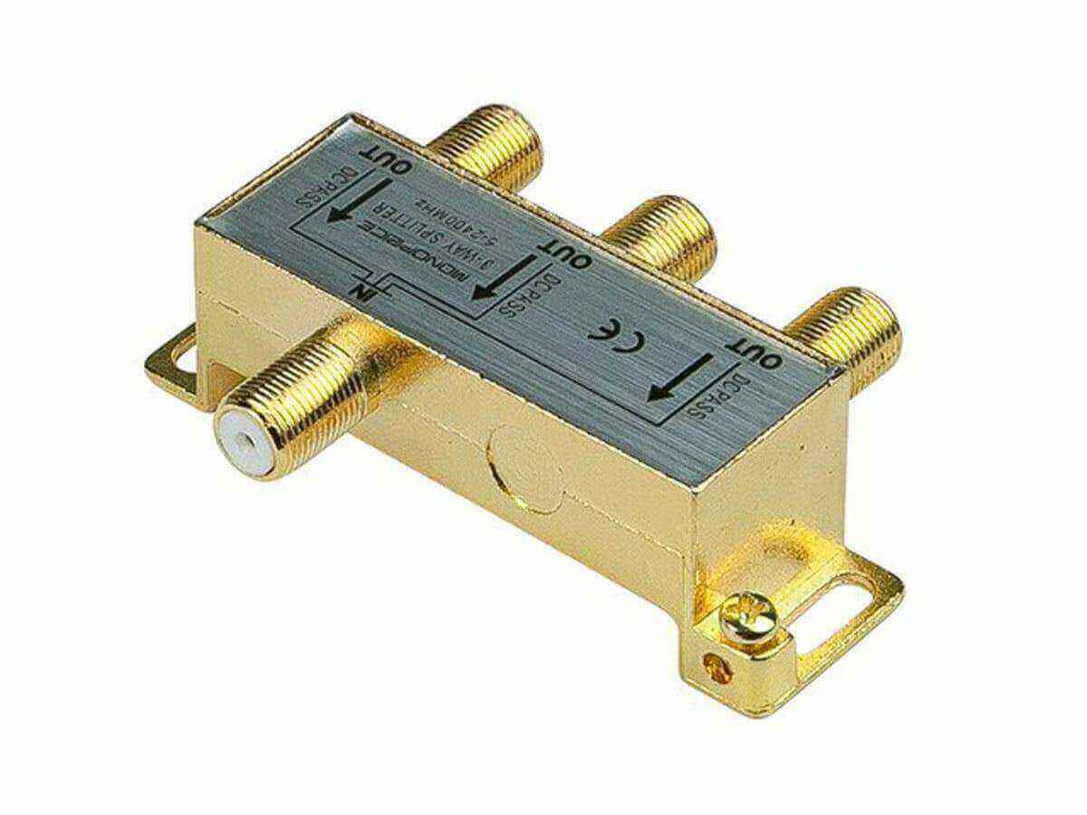 Monoprice 3-Way Coaxial Splitter for multiple outputs, ideal for 6th of January sale with a lifetime warranty.