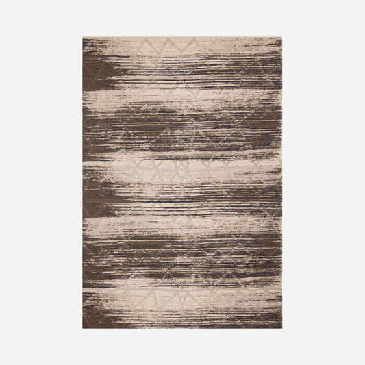 Stylish modern rug with a textured brown and cream striped design, perfect for enhancing interior decor.